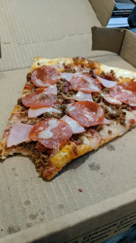 Slice of Pizza with All Meat Pizza